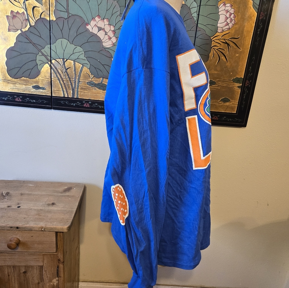 Blue Long Sleeve 'FOR LIFE' Gator Shirt Men's Size XL NWT - Picture 4 of 7